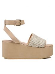 Alberta Ferretti Sandały 23151A6302 8203 Beżowy. Brązowe sandały Alberta Ferretti, bez wzorów, ze skóry, bez obcasa, na koturnie, bez zapięcia. Za 2,589.00 zł.
