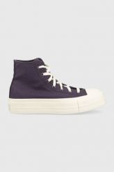 Converse trampki Chuck Taylor All Star Lift Desert damskie kolor fioletowy. Fioletowe trampki Converse, bez wzorów, z gumy, retro, bez zapięcia. W wyprzedaży za 244.99 zł.