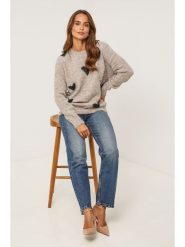 Soft Cashmere Sweter w kolorze szarobrązowym rozmiar: 36/38. Brązowe swetry Soft Cashmere, bez wzorów, klasyczne, bez ramiączek. Za 122.38 zł.