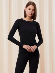 Triumph Bluzka Flex Smart Top LSL EX 01 10216446 Czarny Slim Fit. Czarne bluzki Triumph, l, bez wzorów, z syntetyku, bez kołnierzyka, bez ramiączek. Za 219.99 zł.