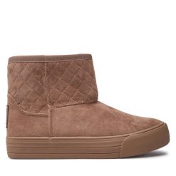 Botki Big Star Shoes. Brązowe botki BIG STAR SHOES, bez wzorów, retro, bez obcasa, na płaskiej podeszwie, bez zapięcia. Za 119.99 zł.