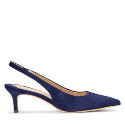 Sandały LAUREN RALPH LAUREN. Niebieskie sandały Lauren Ralph Lauren, bez wzorów, bez obcasa, na szpilce, bez zapięcia. Za 629.99 zł.