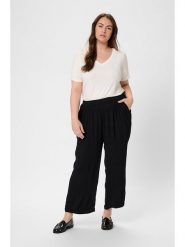 KAFFE curve Kuloty w kolorze czarnym rozmiar: 52. Czarne spodnie materiałowe KAFFE curve, bez wzorów, z materiału, z podwyższonym stanem. Za 106.13 zł.