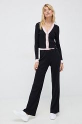 Pepe Jeans spodnie Tiffani damskie kolor czarny proste high waist. Czarne spodnie materiałowe Pepe Jeans, bez wzorów, z dzianiny, z podwyższonym stanem. Za 339.99 zł.