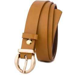 Pasek skórzany BELTIMORE r.90-105 cm O24 camelowy. Brązowe paski bez wzorów. Za 49.99 zł.