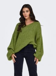 JDY Sweter w kolorze oliwkowym rozmiar: S. Brązowe swetry JDY, s, bez wzorów, bez ramiączek. Za 129.95 zł.