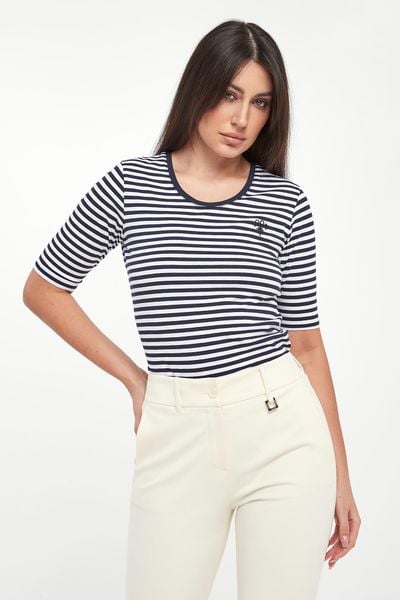 T-shirt damski w paski Tonica JOOP!. T-shirty Joop!, l, bez wzorów, bez kołnierzyka, bez ramiączek. W wyprzedaży za 319.20 zł.