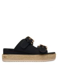 JENNY Espadryle LB-P1434-YLD Czarny. Czarne espadryle Jenny, bez wzorów, z materiału, bez obcasa. Za 109.99 zł.