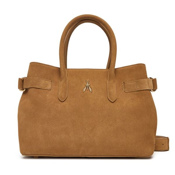 Torebka Patrizia Pepe. Brązowe listonoszki Patrizia Pepe, bez wzorów, bez dodatków. Za 1,629.00 zł.