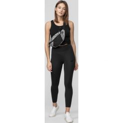 Legginsy treningowe szybkoschnące damskie. Czarne legginsy 4f, bez wzorów, z włókna. Za 119.99 zł.