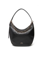 Tommy Hilfiger Torebka Moon Leather Hobo AW0AW17468 Czarny. Czarne torebki klasyczne Tommy Hilfiger, bez wzorów, ze skóry, bez dodatków. Za 1,299.00 zł.