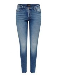 ONLY Dżinsy "Carmen" - Skinny fit - w kolorze niebieskim rozmiar: W25/L32. Niebieskie jeansy ONLY, l, z aplikacjami, ze skóry, klasyczne. Za 61.75 zł.