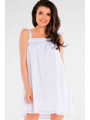 Awama Sukienka w kolorze białym rozmiar: L/XL. Białe sukienki Awama, l, bez wzorów, z bawełny, bez kołnierzyka, bez ramiączek, mini. Za 176.50 zł.