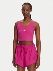 Adidas Top Essentials Small Logo JP4792 Różowy Slim Fit. Czerwone topy adidas, xs, bez wzorów, z bawełny, bez kołnierzyka, bez ramiączek. Za 89.99 zł.