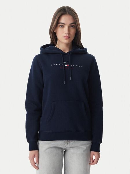 Tommy Jeans Bluza Linear DW0DW23485 Granatowy Regular Fit. Niebieskie bluzy Tommy Jeans, s, bez wzorów, z bawełny, bez kaptura. Za 350.99 zł.