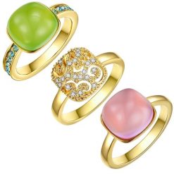 Lulu & Jane Stop metali Zdobienie kryształkami Swarovski® Pierścionki 1 ct Damski. Białe pierścionki Lulu & Jane, pozłacane. Za 239.99 zł.