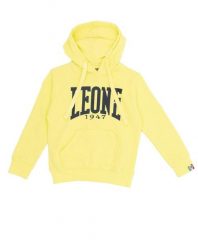 Bluza z bawełna z kaptur na czas wolny na co dzień. Żółte bluzy LEONE 1947 APPAREL, bez wzorów, z bawełny, bez kaptura, na fitness i siłownię. Za 63.11 zł.