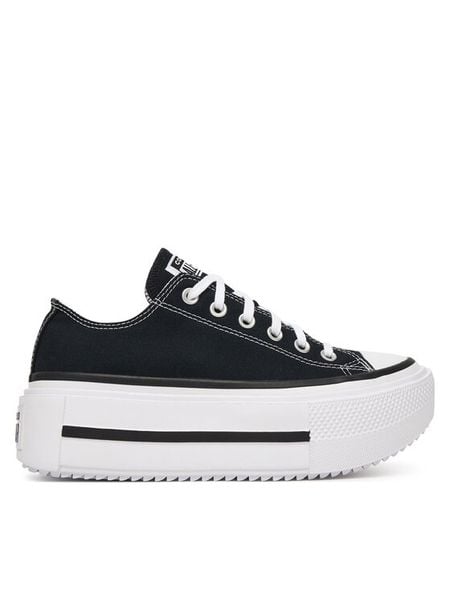 Converse Trampki Chuck Taylor All Star Lift Double Stack Platform A15490C Czarny. Czarne trampki Converse, bez wzorów, z materiału, retro, bez zapięcia. Za 318.99 zł.