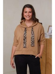 Curvy Lady Bluza w kolorze jasnobrązowym rozmiar: 48/50. Brązowe bluzy Curvy Lady, bez wzorów, z bawełny, klasyczne, bez ramiączek, z kapturem. Za 123.25 zł.