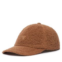 Czapka z daszkiem Guess. Brązowe czapki z daszkiem Guess, z aplikacjami. Za 194.99 zł.