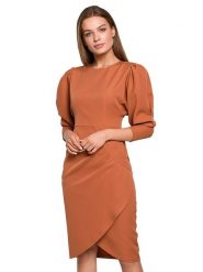 Stylove Sukienka w kolorze jasnobrązowym rozmiar: S. Brązowe sukienki Stylove, s, bez wzorów, bez kołnierzyka, bez ramiączek, mini. Za 140.53 zł.