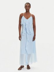 Vero Moda Sukienka wieczorowa Camille 10336405 Błękitny Regular Fit. Niebieskie sukienki Vero Moda, xs, bez wzorów, z syntetyku, wizytowe, bez kołnierzyka, bez ramiączek. Za 259.99 zł.