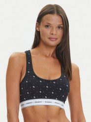 Guess Stringi O97E04 KBOE1 Czarny. Czarne stringi Guess, z aplikacjami, z bawełny. Za 79.99 zł.