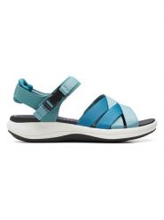 Clarks Sandały w kolorze niebieskim rozmiar: 41. Niebieskie sandały Clarks, bez wzorów, klasyczne, z otwartym noskiem, bez obcasa, bez zapięcia. Za 134.53 zł.