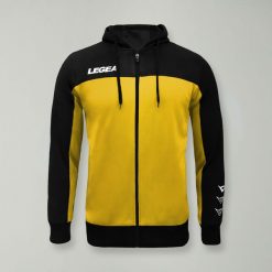 Kurtka Flex do biegania i treningu czarno-żółta. Czarne kurtki do biegania LEGEA, xl, bez wzorów, z bawełny, bez kaptura, do biegania. Za 72.00 zł.
