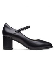 Clarks Skórzane czółenka "Freva 55" w kolorze czarnym rozmiar: 41. Czarne czółenka Clarks, bez wzorów, klasyczne, bez obcasa, bez zapięcia. Za 206.91 zł.
