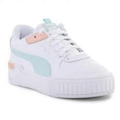 Buty do chodzenia damskie Puma Cali Sport. Białe buty treningowe Puma, bez wzorów, z materiału, bez zapięcia, trekkingowe. Za 395.00 zł.