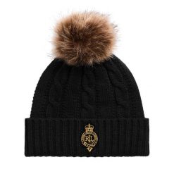 Czapka LAUREN RALPH LAUREN. Czarne czapki zimowe Lauren Ralph Lauren, bez wzorów. Za 339.99 zł.