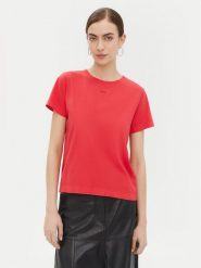 PINKO T-Shirt 100373 A228 Czerwony Regular Fit. Czerwone t-shirty Pinko, xs, bez wzorów, z bawełny, bez kołnierzyka, bez ramiączek. Za 169.99 zł.