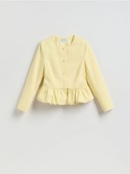 Marynarka z baskinką - jasnożółty. Żółte marynarki i żakiety Reserved, l, bez wzorów, z tkaniny, bez ramiączek. Za 179.99 zł.