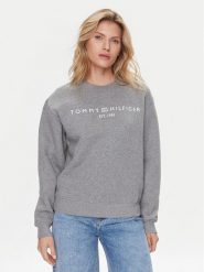 Tommy Hilfiger Bluza Logo WW0WW39791 Szary Regular Fit. Szare bluzy Tommy Hilfiger, l, bez wzorów, z bawełny, bez kaptura. Za 229.99 zł.