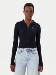 Tommy Jeans Kardigan DW0DW20974 Czarny Slim Fit. Czarne swetry Tommy Jeans, xs, bez wzorów, z jeansu, bez ramiączek. Za 469.99 zł.