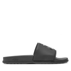 Klapki HUGO. Czarne klapki Hugo, bez wzorów, bez obcasa, bez zapięcia. Za 239.99 zł.
