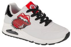 Buty do chodzenia damskie Skechers 177965WBK. Białe buty treningowe Skechers, bez wzorów, z jeansu, bez zapięcia, trekkingowe. Za 349.99 zł.