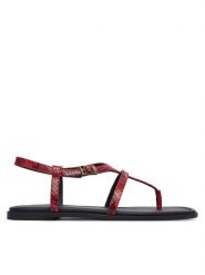 Tommy Hilfiger Sandały Th Buckle FW0FW09514 Czerwony. Czerwone sandały Tommy Hilfiger, bez wzorów, ze skóry, bez obcasa, na płaskiej podeszwie, bez zapięcia. Za 449.99 zł.