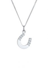 Elli Damski wisiorek podkowa z kryształem w srebrze próby 925 sterling silver Naszyjniki 1 ct. Szare naszyjniki Elli, z materiału, srebrne. Za 218.99 zł.