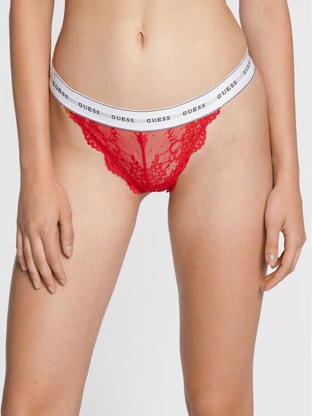 Guess Figi brazylijskie Belle O97E01 KBBT0 Czerwony. Czerwone figi Guess, z aplikacjami, z syntetyku. Za 69.99 zł.