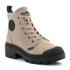 Buty Palladium Pallabase Twill W 96907-211-M beżowy. Brązowe buty treningowe bez wzorów, bez zapięcia. Za 681.40 zł.