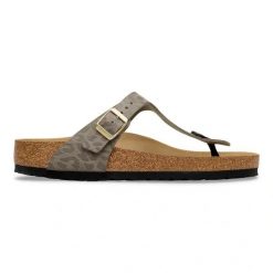 Birkenstock Gizeh SYN Leo Gray Taupe Japonki damskie. Szare japonki Birkenstock, bez wzorów, ze skóry, eleganckie. Za 399.99 zł.