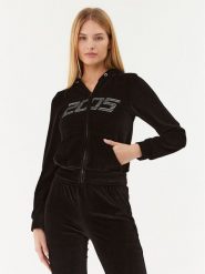 2005 Bluza Velour Zip Hoodie Czarny Regular Fit. Czarne bluzy 2005, m, bez wzorów, z bawełny, bez ramiączek, bez kaptura. Za 229.99 zł.