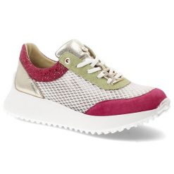 Różowe Sneakersy Armodo Obuwie Damskie Premium. Czerwone buty sportowe lifestyle Armodo, z aplikacjami, z jeansu, bez zapięcia. Za 323.99 zł.