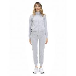 Bluza z zamek błyskawiczny na co dzień na siłownię. Szare bluzy LEONE 1947 APPAREL, s, bez wzorów, z bawełny, sportowe, bez ramiączek, bez kaptura. W wyprzedaży za 273.65 zł.