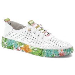 Półbuty damskie Artiker, cholewka ze skóry naturalnej perforowana struktura i zaokrąglony nosek, białe, 58C0441. Białe półbuty wsuwane Artiker, bez wzorów, ze skóry, bez obcasa. Za 199.00 zł.