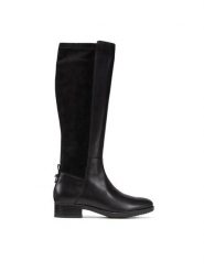 Geox Kozaki D Felicity D D16G1D 043JZ C9999 Czarny. Czarne kozaki Geox, bez wzorów, ze skóry, bez obcasa, na płaskiej podeszwie, bez zapięcia. Za 459.99 zł.