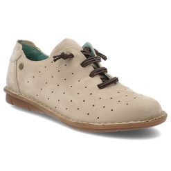 Półbuty damskie Maciejka, skórzane zamszowe na płaskiej podeszwie z dziurkami, beż brudny, P6810. Brązowe półbuty wsuwane Maciejka, na lato, bez wzorów, z jeansu, eleganckie, bez obcasa, na płaskiej podeszwie. Za 199.00 zł.