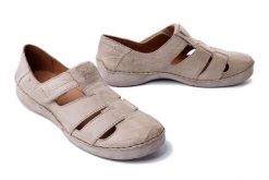 JOSEF SEIBEL 59659 95 230 Fergey 59 creme, półbuty letnie damskie. Brązowe półbuty wsuwane Josef Seibel, na lato, bez wzorów, ze skóry, bez obcasa. Za 331.42 zł.